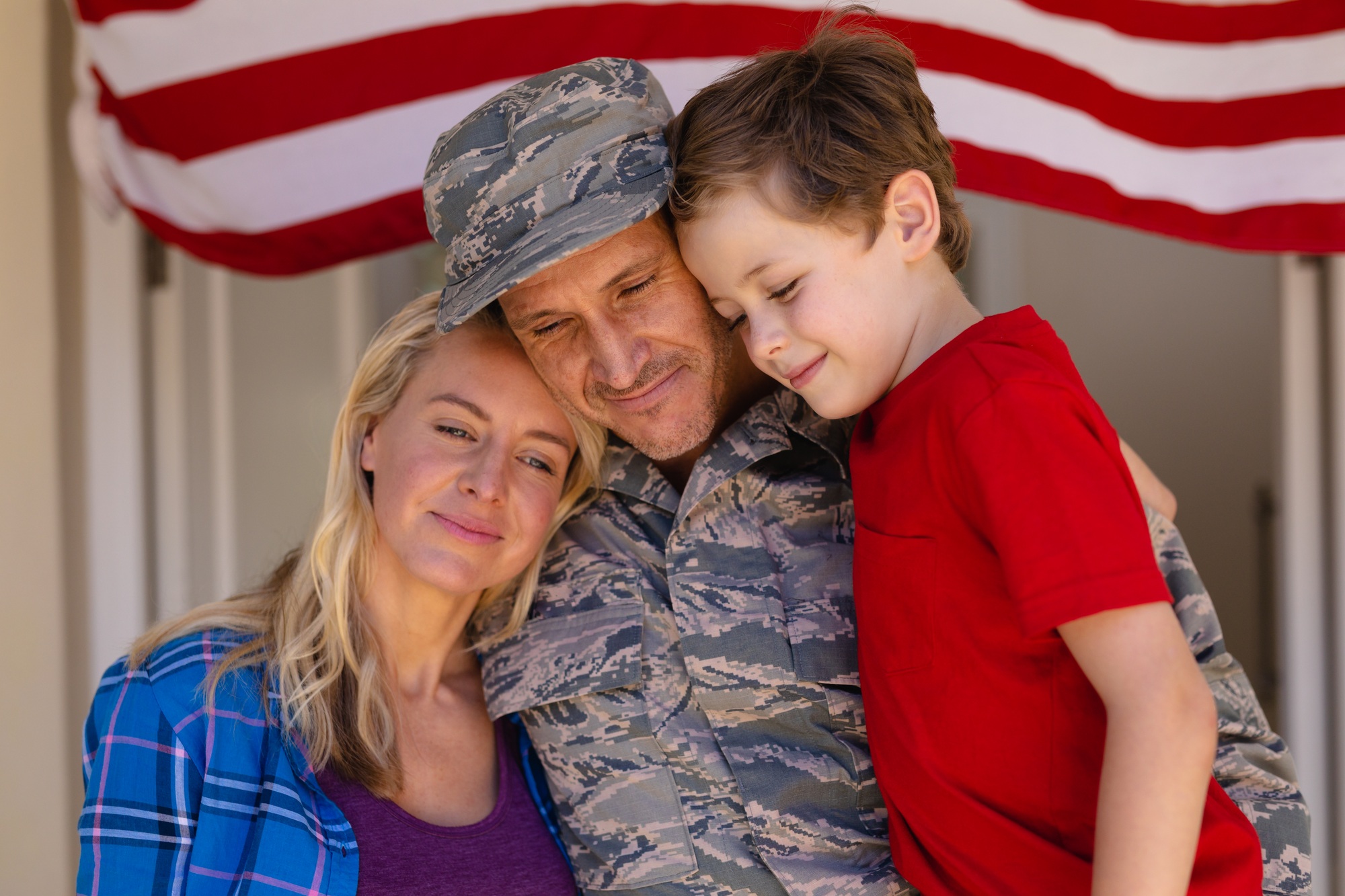 Veteran family at home